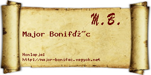 Major Bonifác névjegykártya